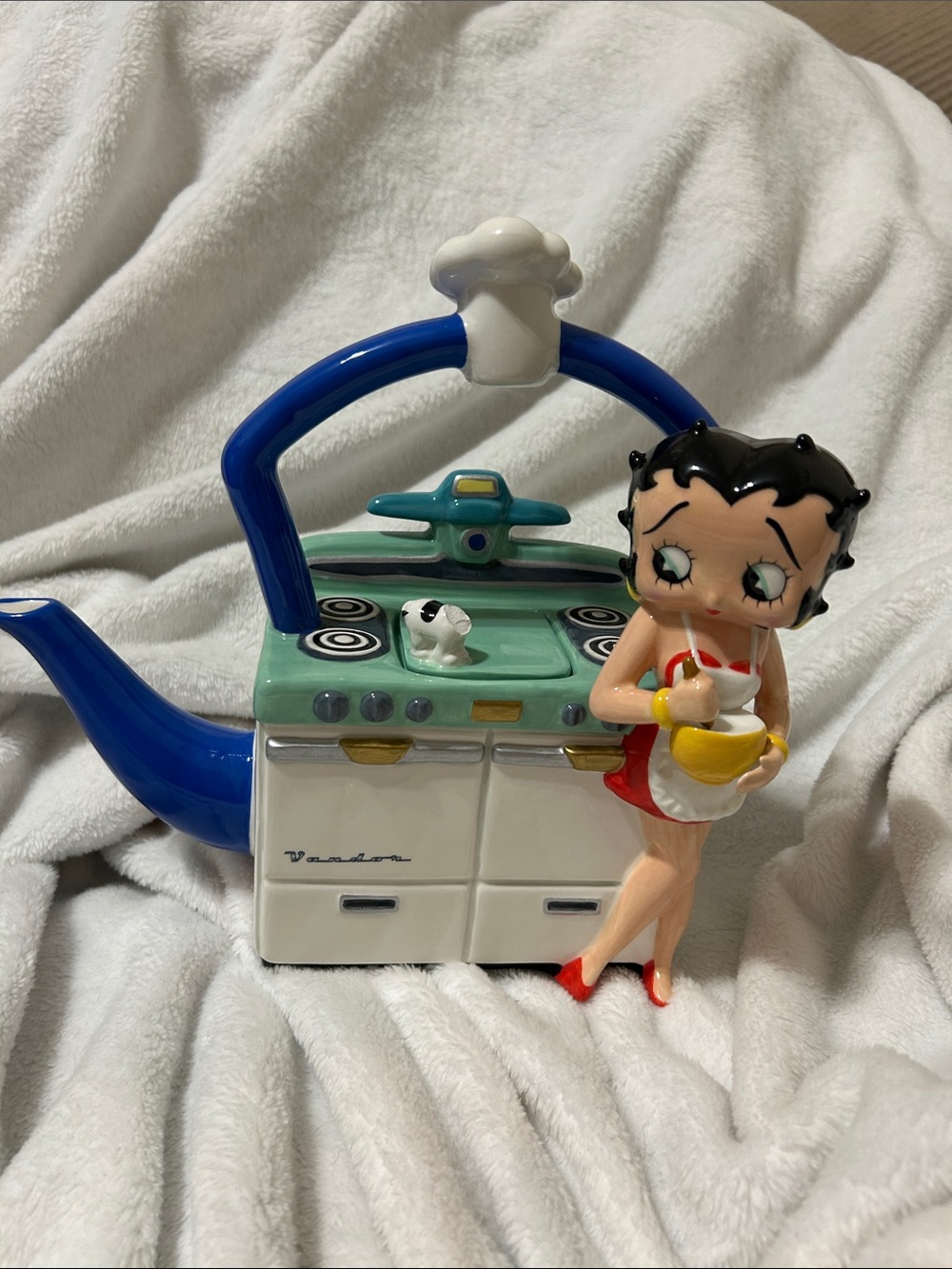 Betty Boop Ceramic Teapot - Blue, White, Red, Mint Green, Yellow